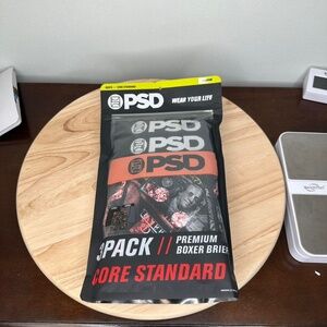 PSD 3 Pack Core Standard Metallic Benjis Boxer Briefs Underwear Size Medium NEW